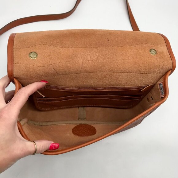 Dooney & Bourke Peanut Brown Pebbled Grain Leather Carrier Crossbody - Picture 10 of 11